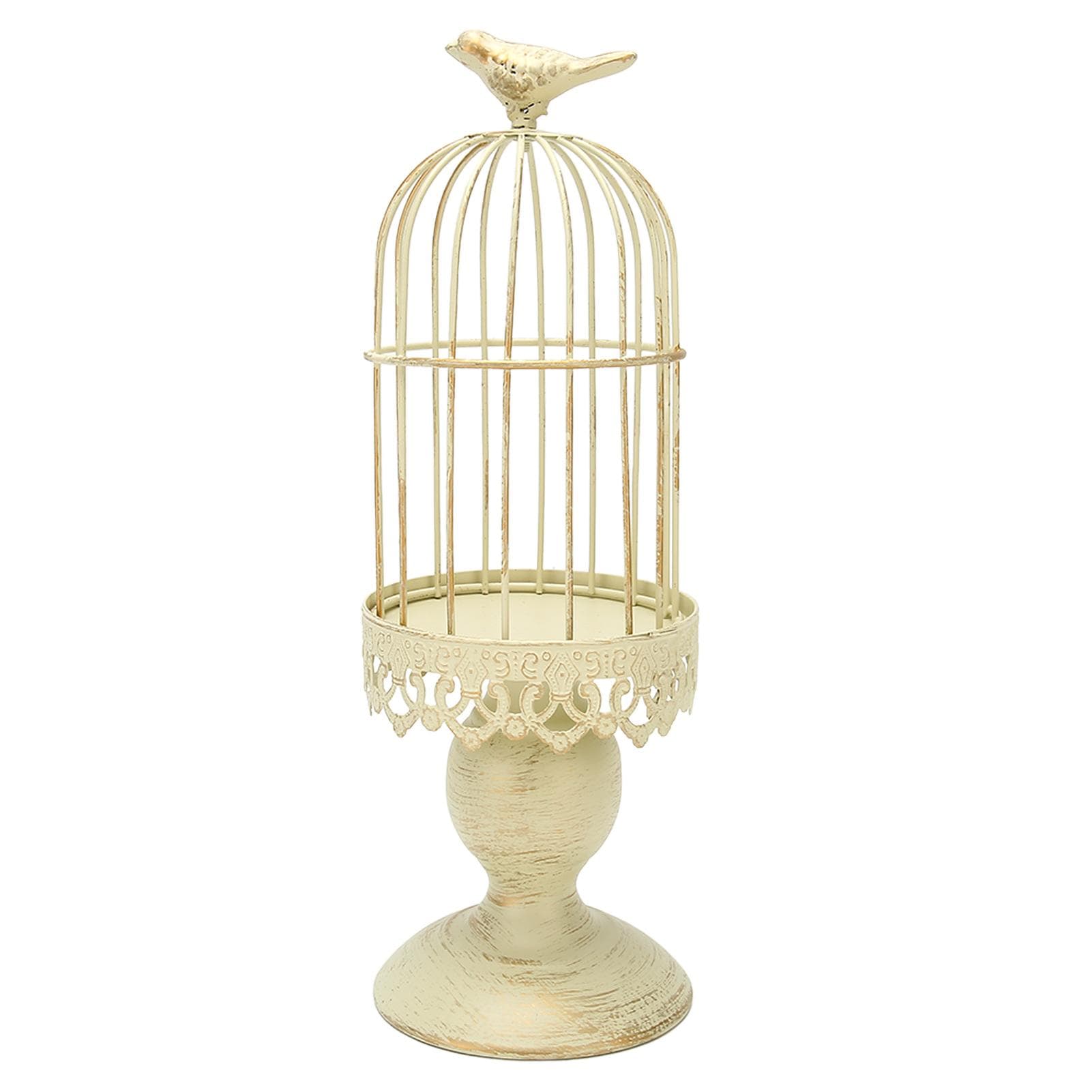 Birdcage Candle Holder Decorative Bird Cages Metal Candlestick Retro Shabby Candle Holder for Home