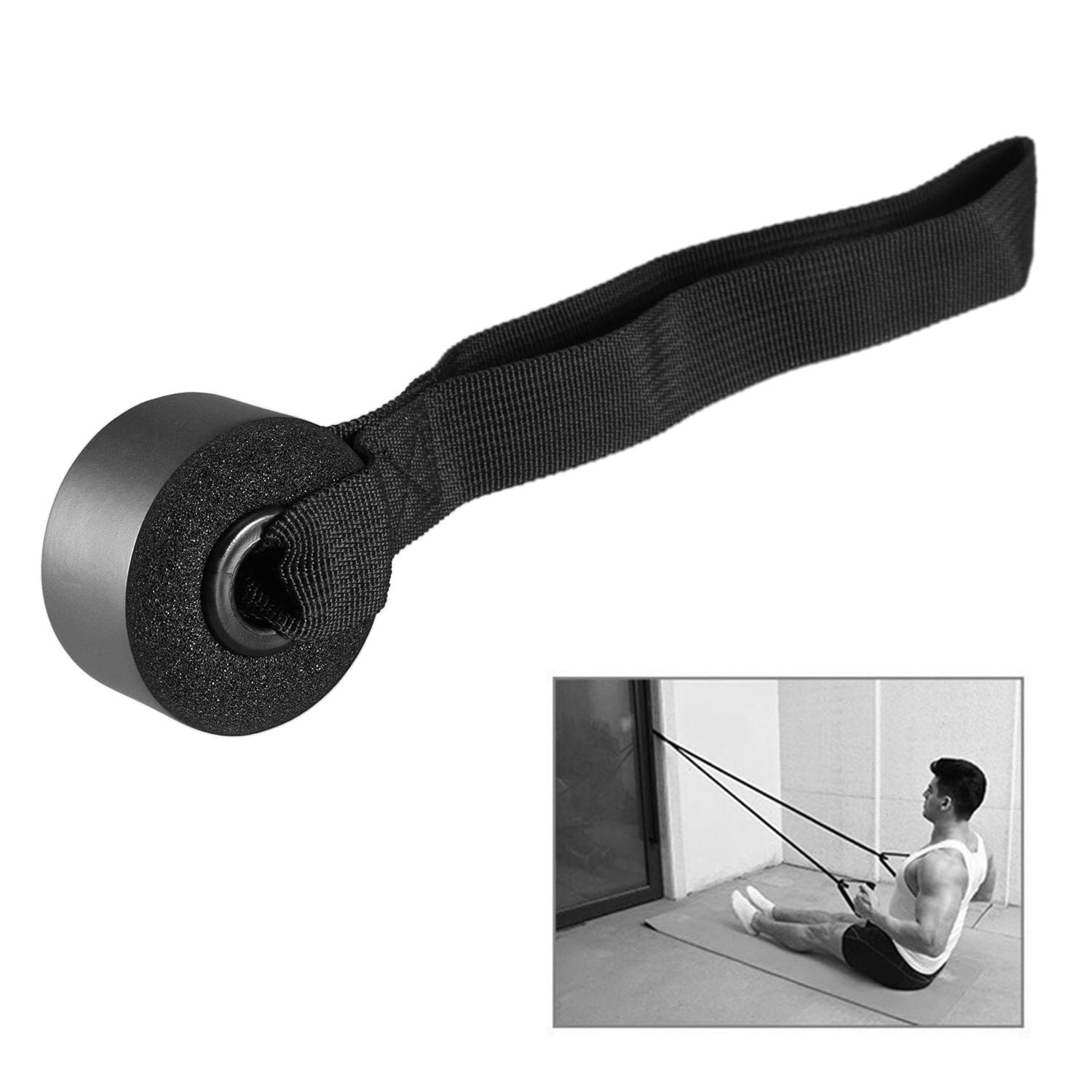 Door Anchor for Resistance Exercise Bands Home Gym Strength Training Workout Fitness Rope black