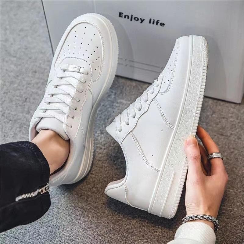 Board shoes Air Force No. 1 platform white shoes Spring casual breathable sports versatile trend student black men's shoes 43 white