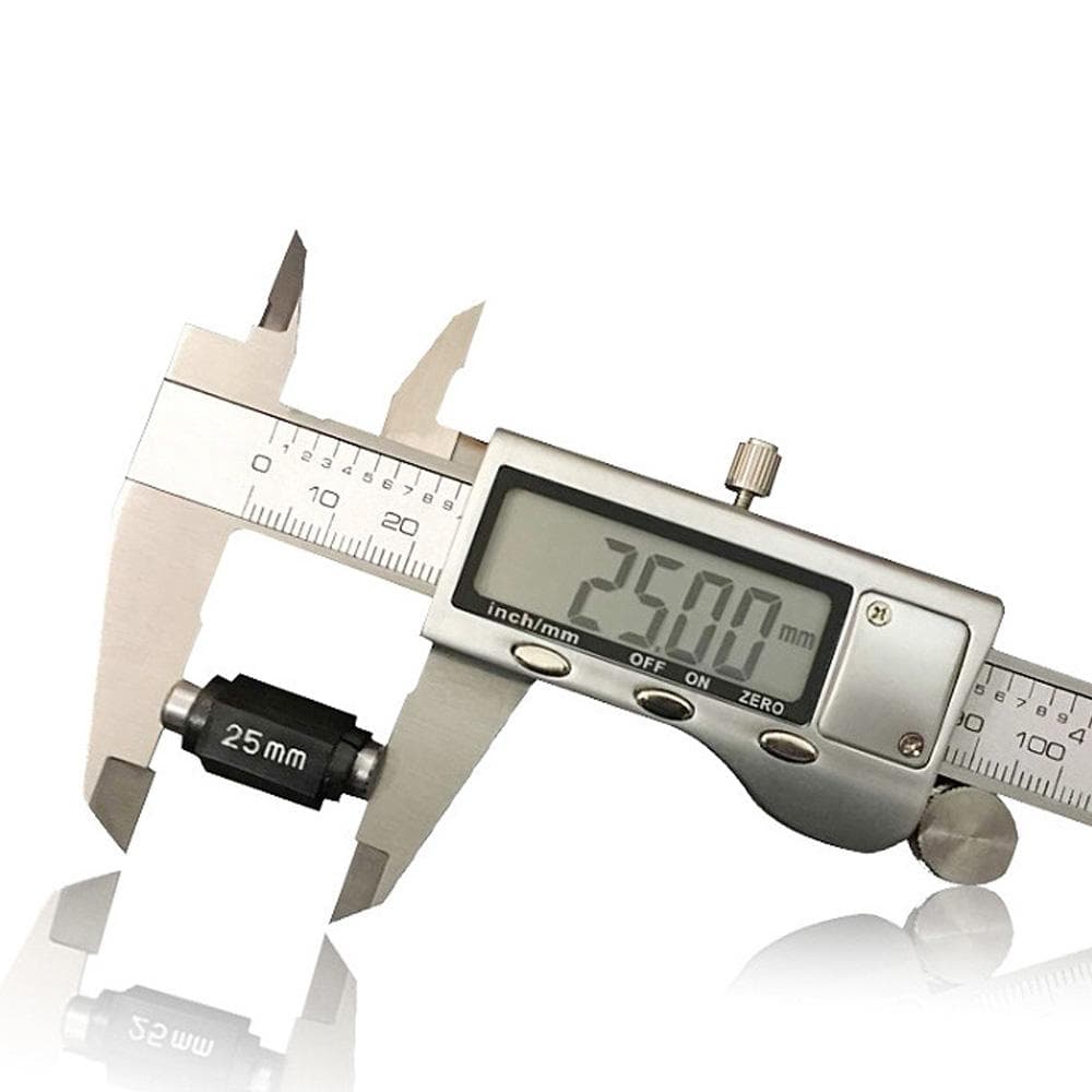 Electronic Digital Vernier Caliper Stainless Steel Measuring Tool 150mm Metric for Inside Outside silver