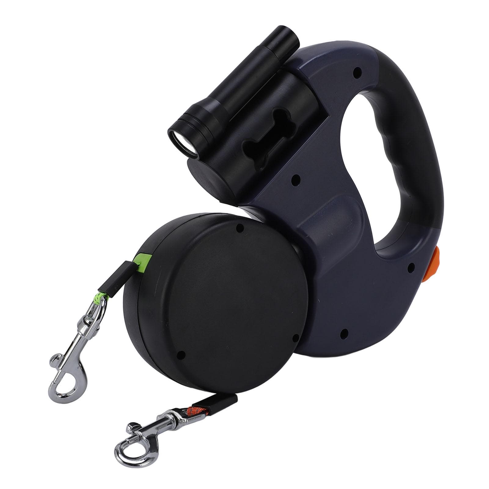 Automatic Double Retractable Dog Leash Built in LED Light Comfortable Grip Pet Walking Leash for blue