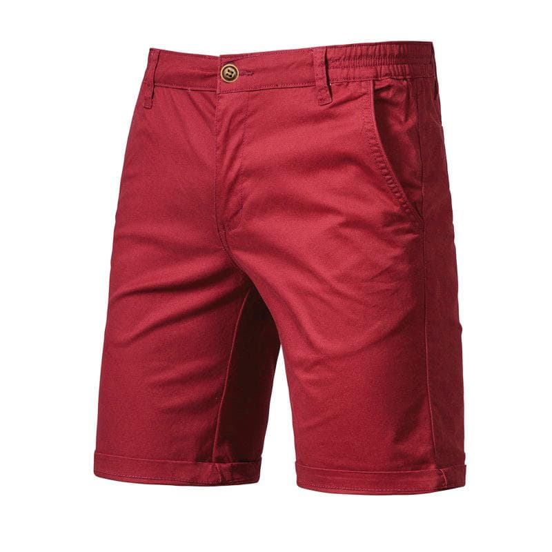 Usegiraffe Summer Men's Shorts Casual Pants Men's Bottoms Comfortable Cotton High Quality Men's Pants Simple Business Fashion Slim 38 wine red