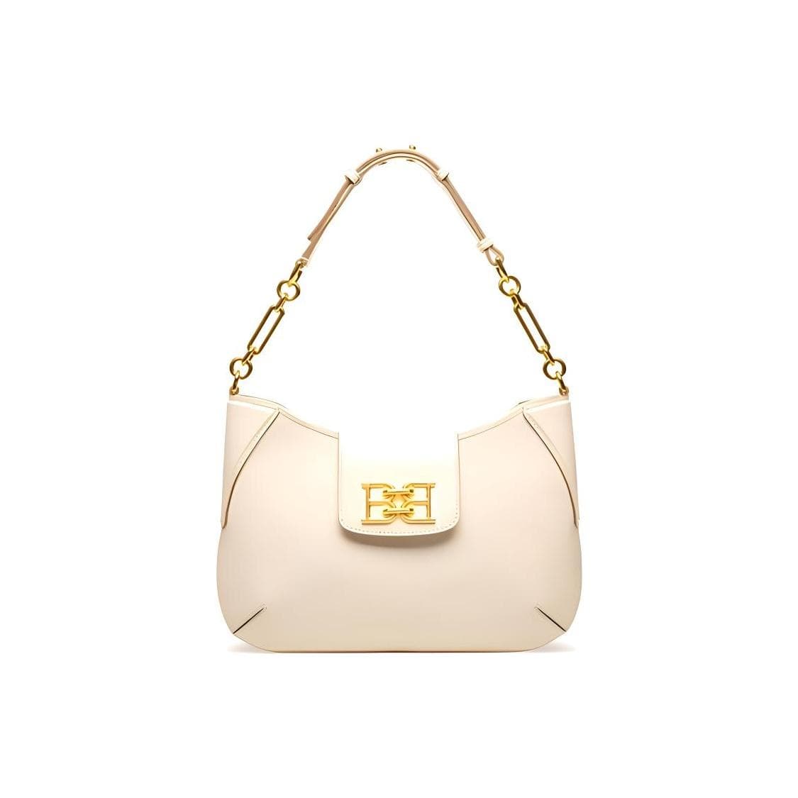Bally Chain Underarm Bag Leather Shoulder Bag Women bags Beige 6239075-WHITE Basic Set (Bag+Dust Bag)