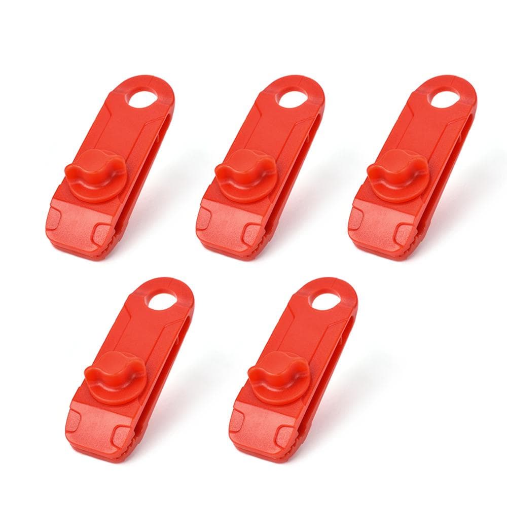 Tarpaulin Clip Tent Canopy Clip Buckle Outdoor Wind Rope Clamps Reusable Awning Clamp Camping 5PCS red