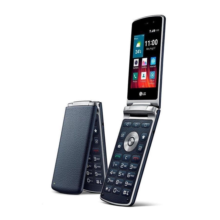 Refurbished LG Original LG Wine Smart LG H410 1GB RAM 4GB ROM Mobile Phone With 1 SIM Simple Set blue