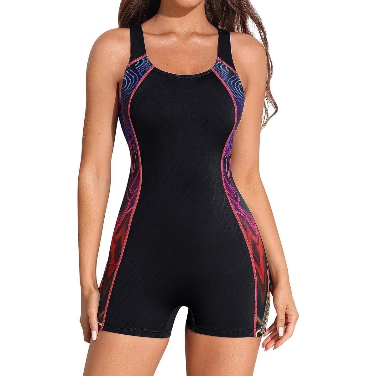 Charmleaks Womens One Piece Swimsuits Boyleg Athletic Swimwear Conservative Training Bathing Suits XL
