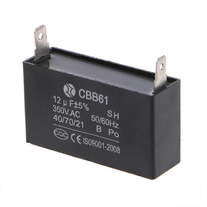 Black 12uF Generator Capacitor Generator CBB61 12uF 50/60Hz 350VAC Fan Motor