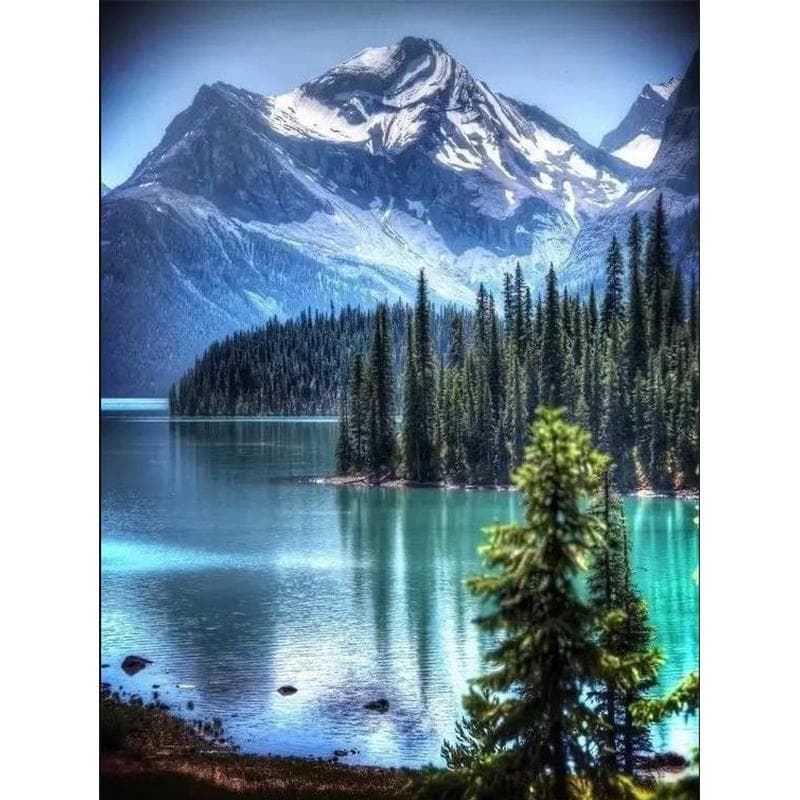 5D DIY Diamond Embroidery Landscape Waterfall Mountain Diamond Painting Home Decor Gift 40X50CM red