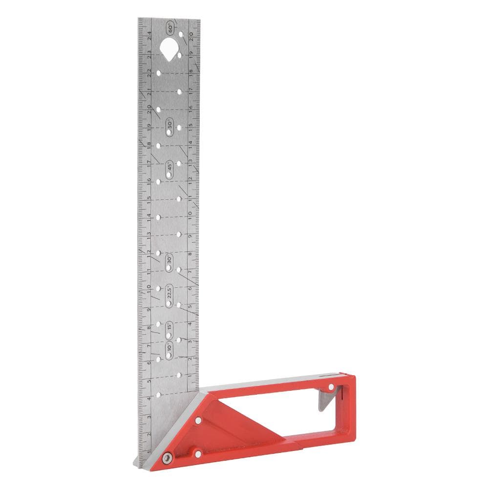 Stainless Steel Square Woodworking Ruler 45 degrees 90 degrees Carpentry Tool with Multi Angle(40CM )