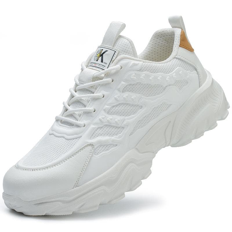 White Safety Shoes Men Steel Toe Boots Work Sneakers Anti-smash Anti-puncture Indestructible Shoes Sport Men Protective Shoes 44 white