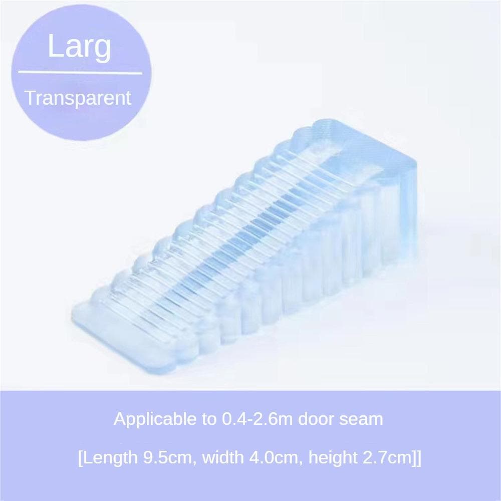 Silicone Door Block Plugs Non-slip Shock Absorbent Blocks Fixing Rubber Wedge Door Plugs Home Office Door Anti-collision Block Transparent Blue 2.7CM