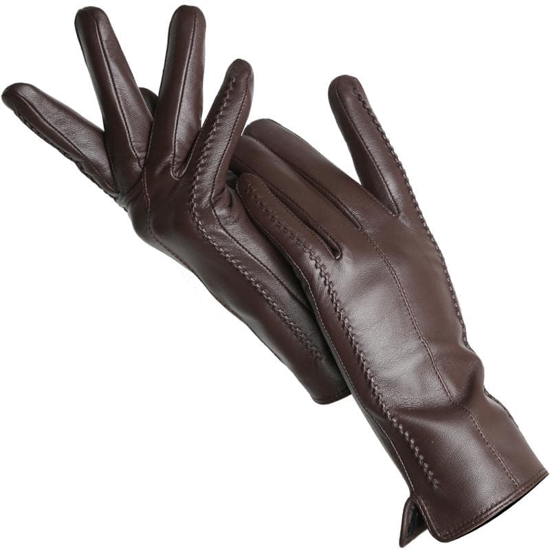 Fashion Women's gloves Color Sheepskin Winter Warm Thin Touch Screen gloves High Quality 8 brown