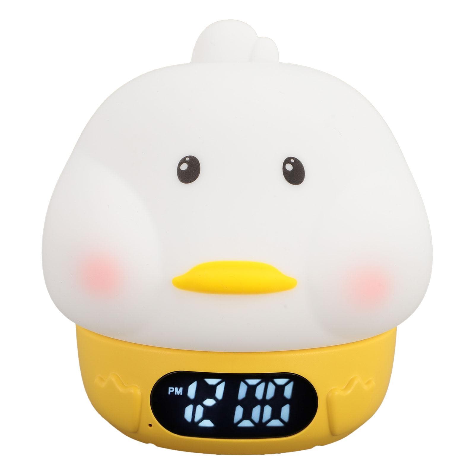 Night Light Alarm Clock Rechargeable Colorful Silicone Tap Night Light with Timing and 2 Alarms