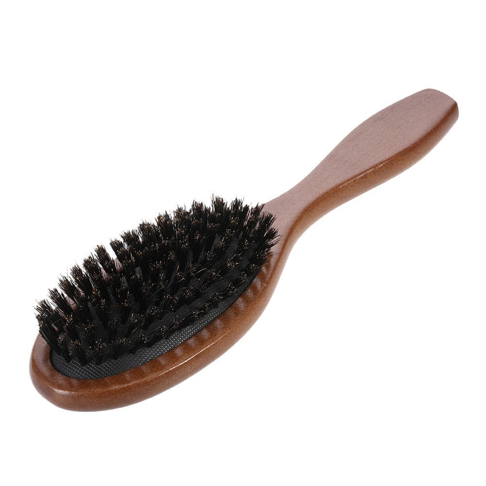 Natural Boar Bristle Hair Brush Comb Oval Anti-static Paddle Massage Scalp