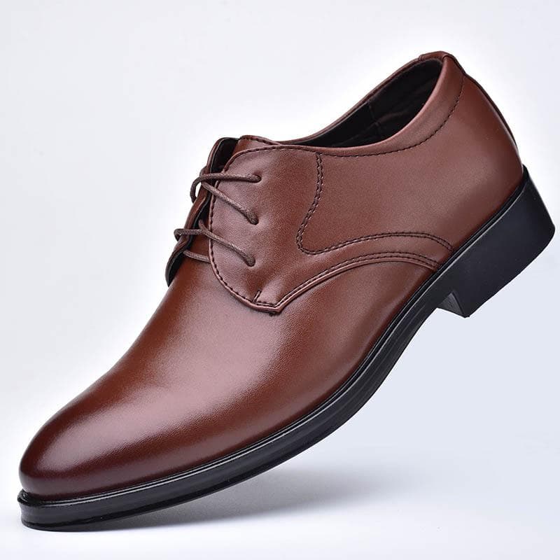 2021 Men's Leather Shoes Business Formal Wear Men's Shoes Lace-up All-match Casual Shoes 38-48 47 brown