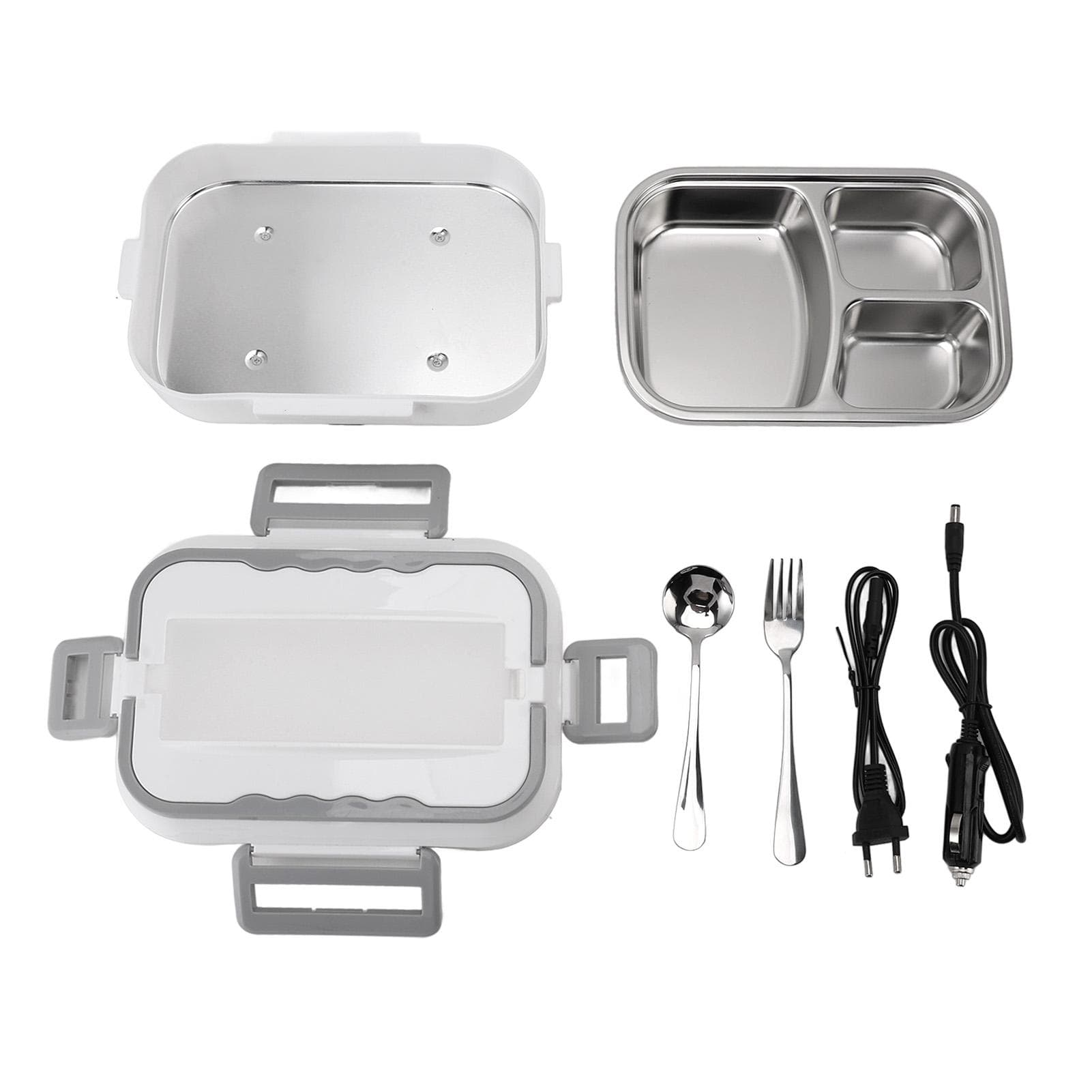 Electric Lunch Box 40W 1.2L 304 Stainless Steel Fast Heating Food Box Portable Lunch Warmer with L