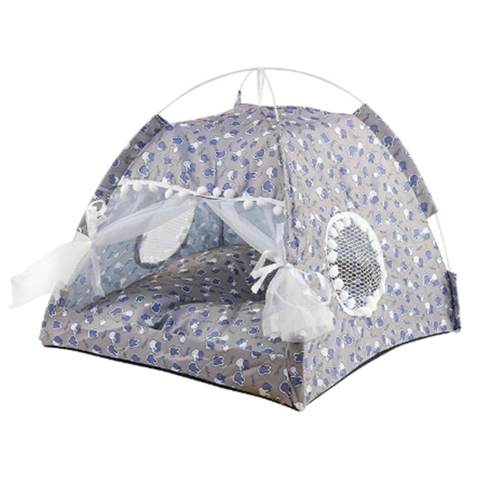 Indoor Pet Tent Detachable Washable Soft Warm Prevent Slip Cute Dog Tent House with Mesh Door