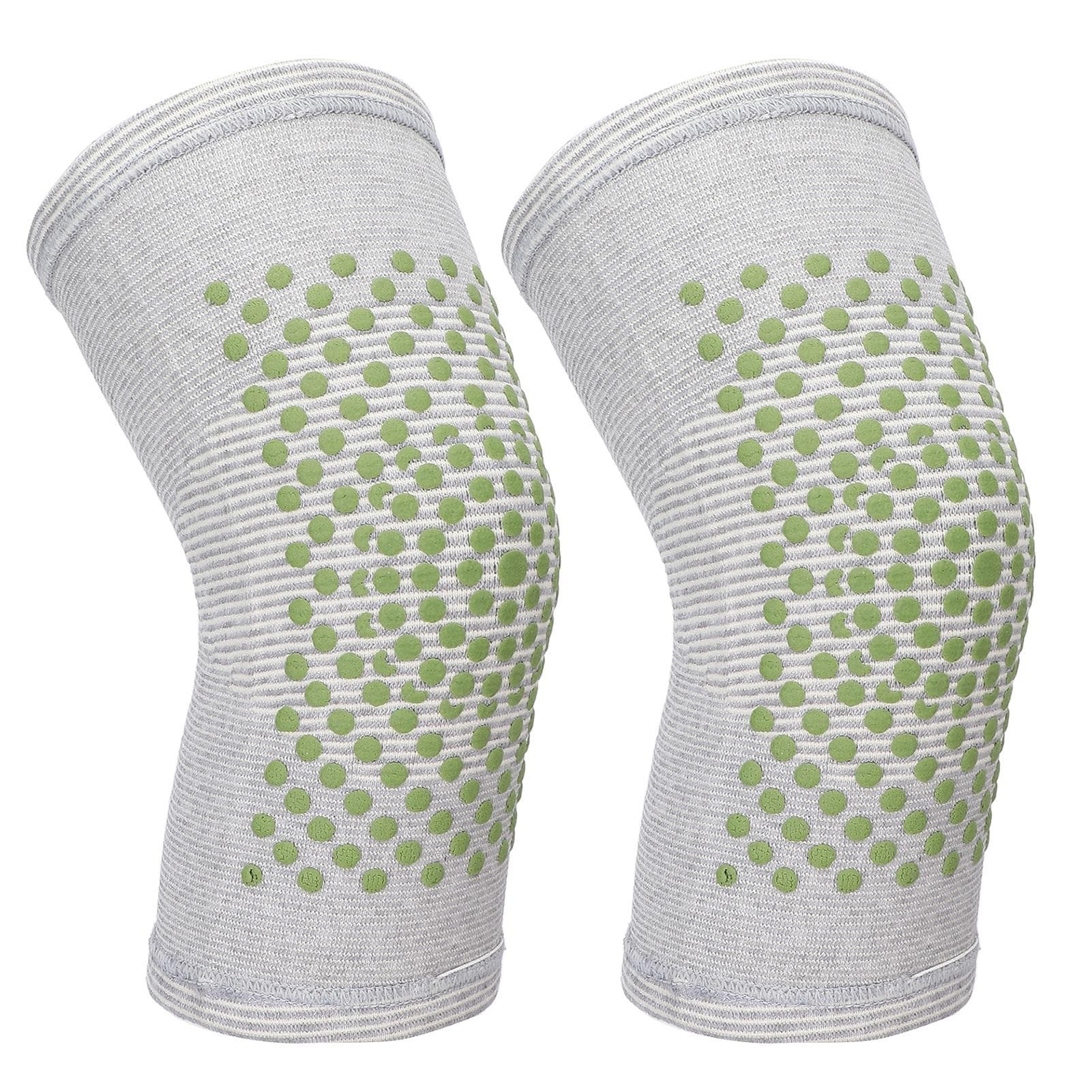 1 Pair Coldproof Heating Knee Brace Elastic Knit Sport Joint Protection Knee Brace SleeveGrey gray