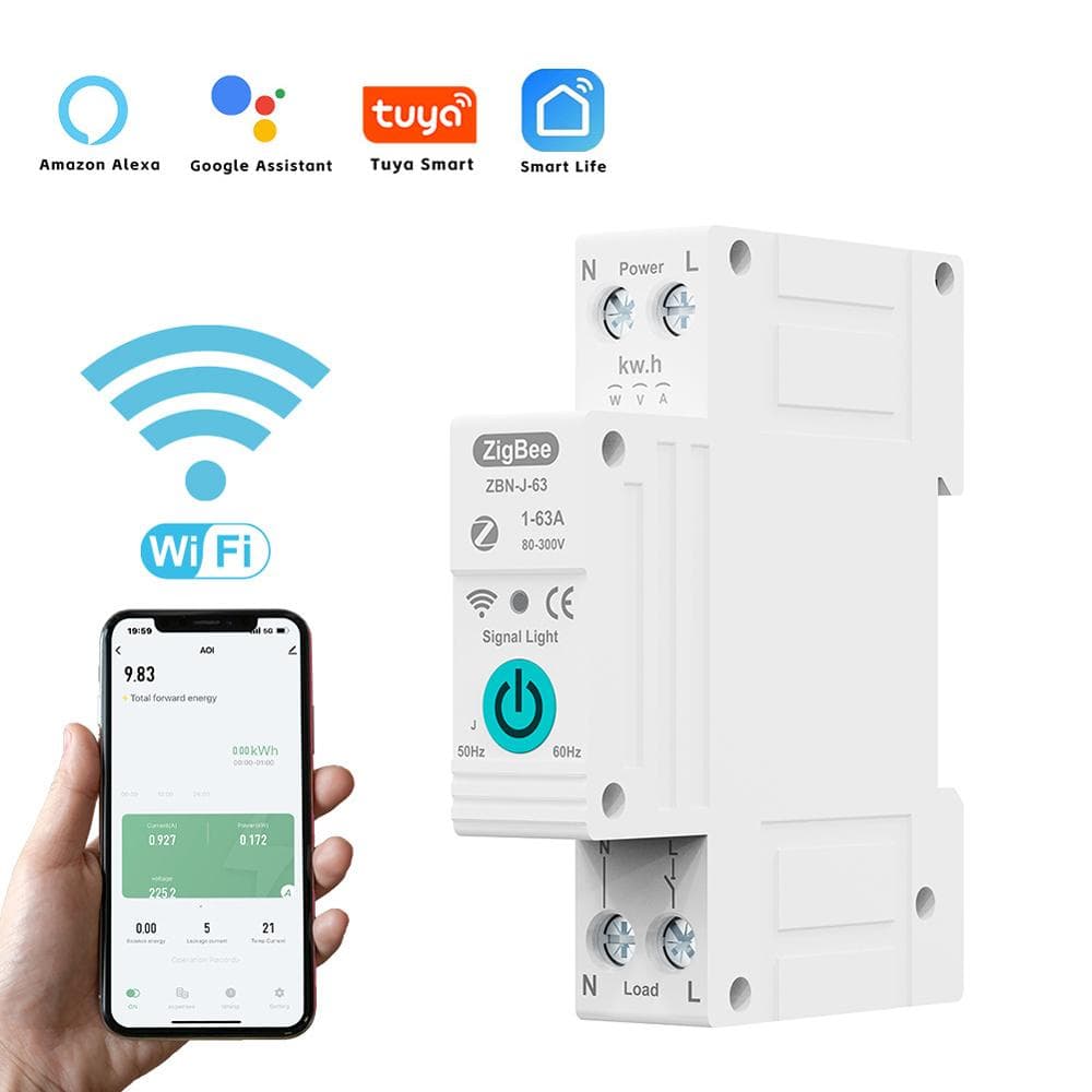 TUYA ZigBee Intelligent Circuit Breaker Remote Control Voice Control Switch Home Wireless white