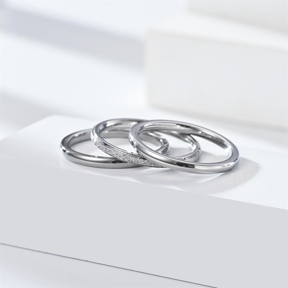 Sleek Stainless Steel Titanium Ring for Women - Non-Fading, High-End French Design Size 5 silver
