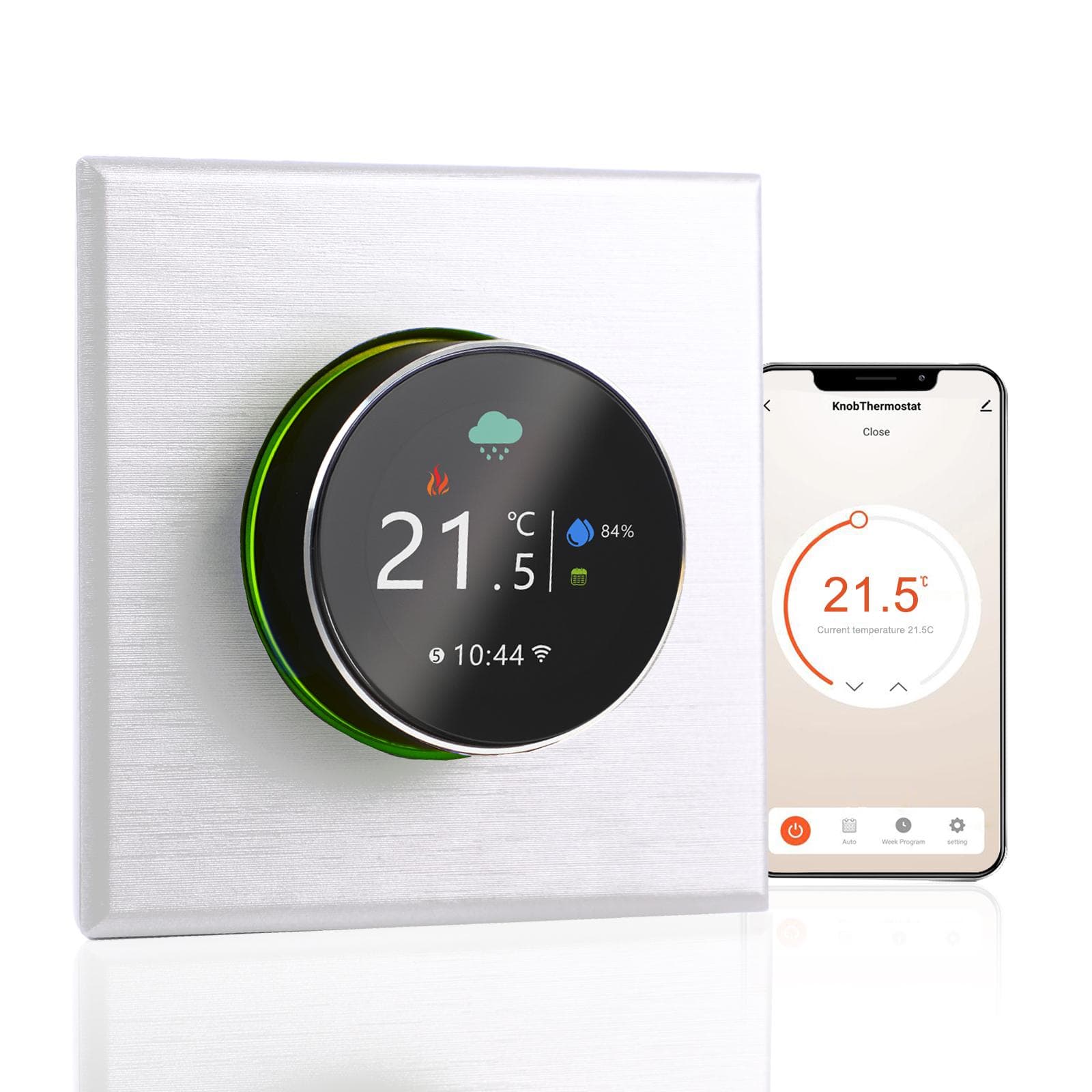 WiFi Smart Thermostat Temperature Controller Weekly Programmable Button Control/ Mobile APP/ Voice Water&Gas Boiler white