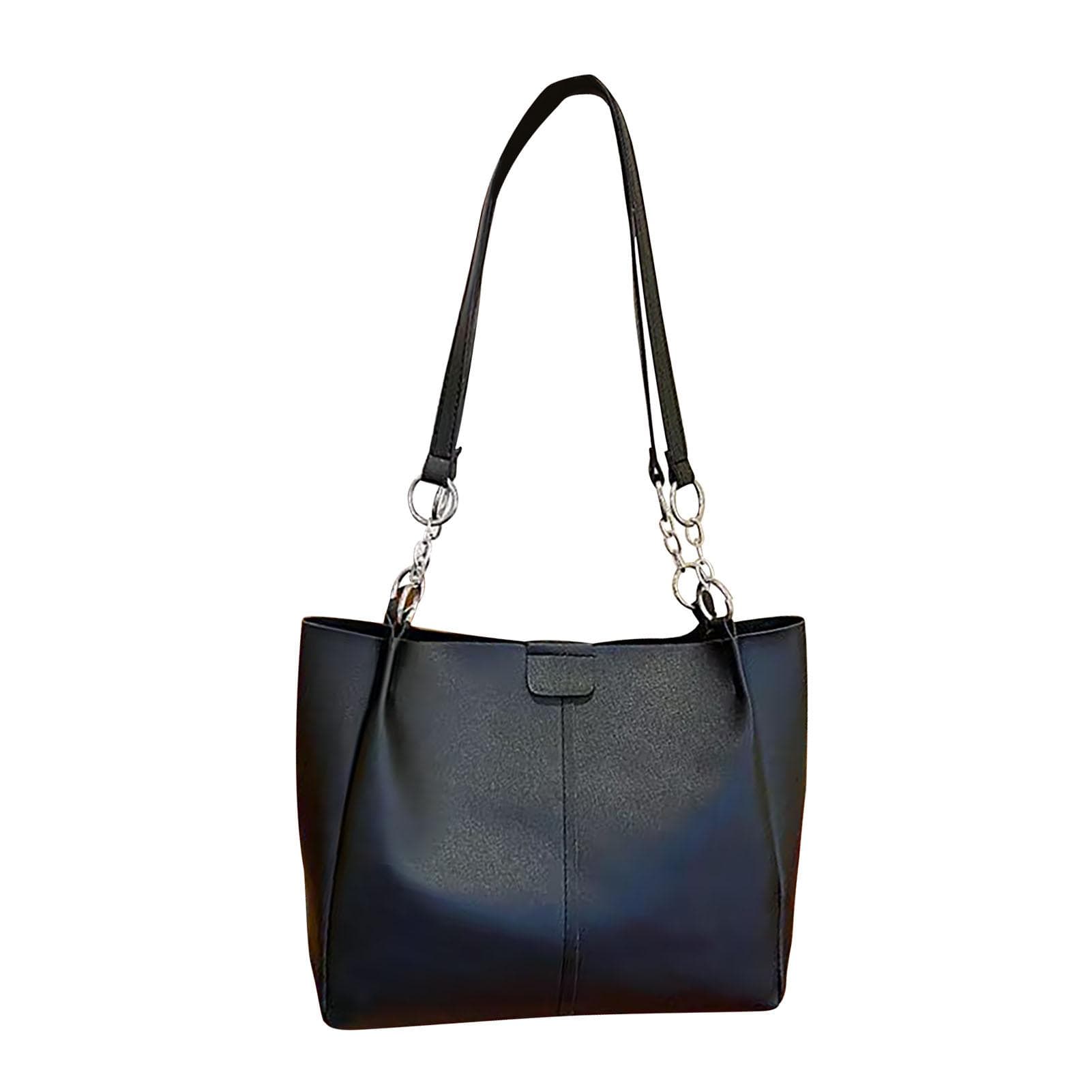 Black Large Capacity Women Shoulder Bag Fashion Ladies Shoulder Bag Shoulder Shopping Bag