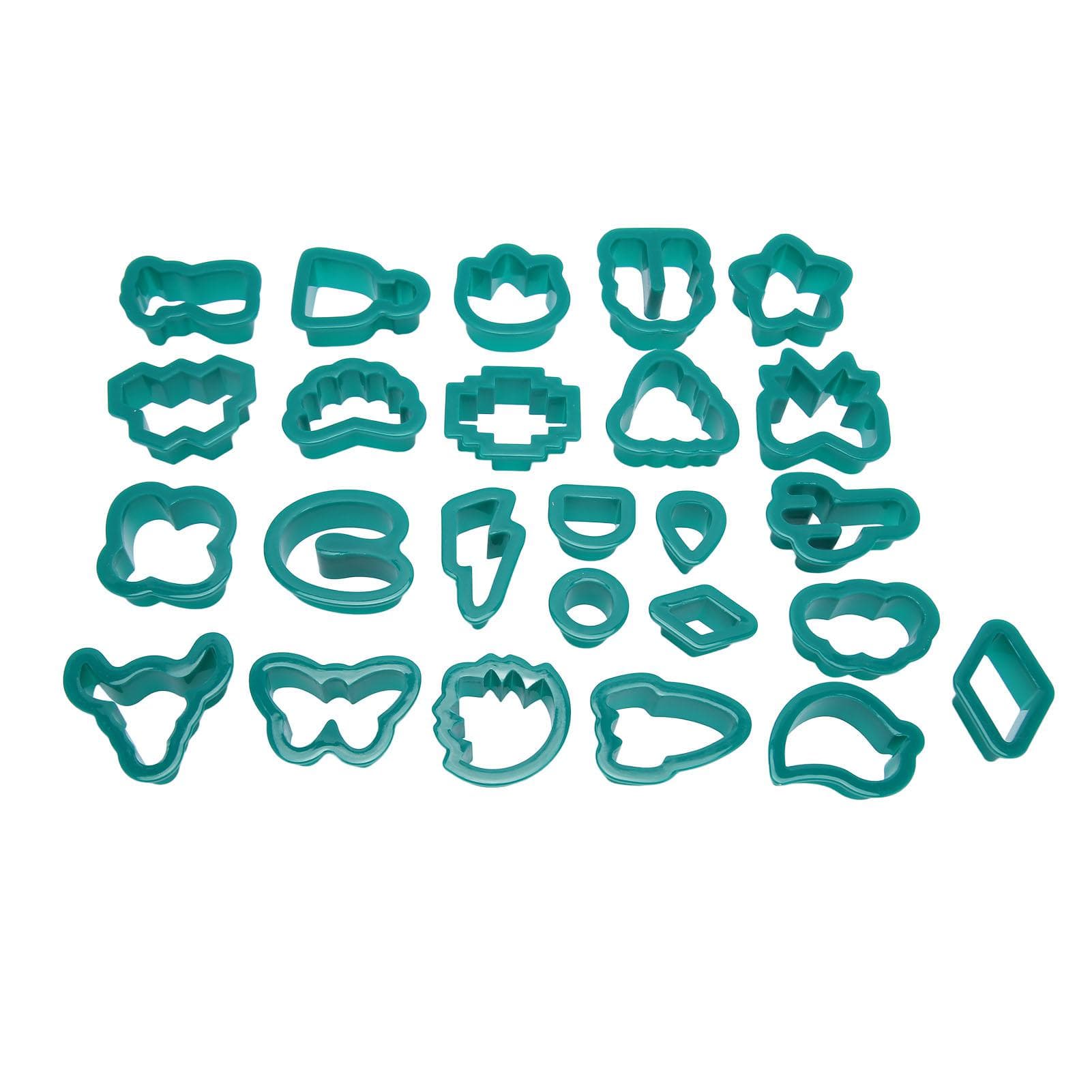25Pcs Clay Earring Cutters Food Grade Plastic Assorted Styles Thick Edge Polymer Clay Cutters Set dark green