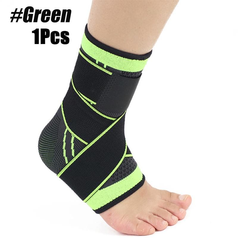 1Pcs Ankle Brace Compression Sleeve with Adjustable Straps, Arch Support Foot Stabilizer, Elastic Wrap for Plantar Fasciitis XL green