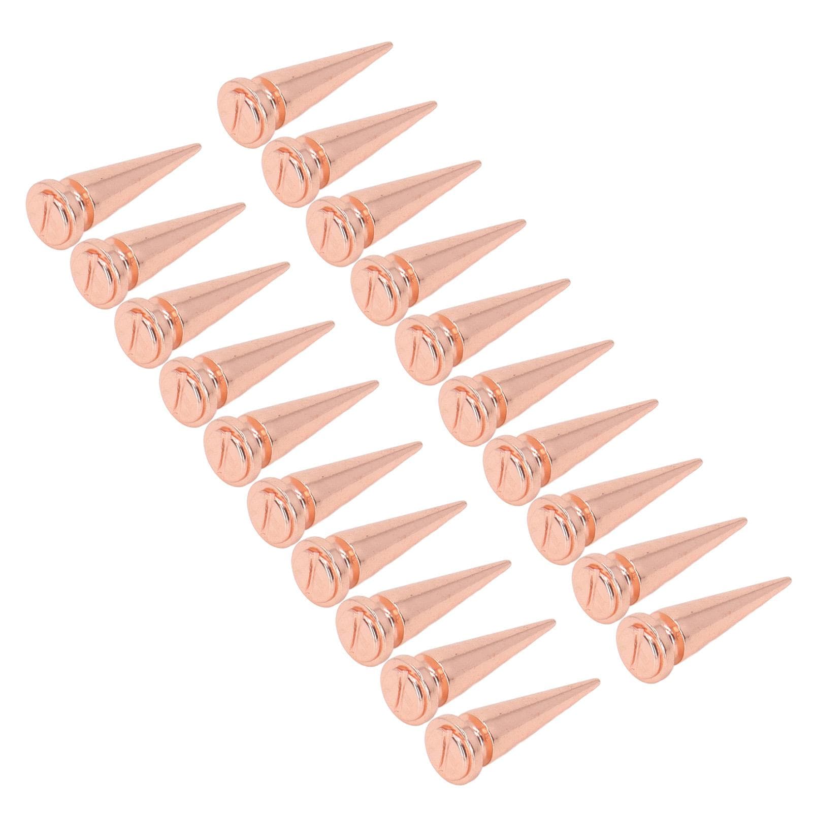 20Pcs Spike Rivet Cone 10x29mm Rose Gold Colour Clothing Decoration Set Kit for Bag