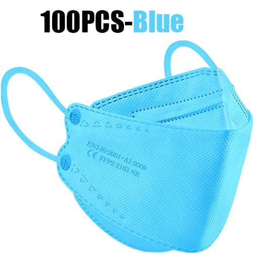FFP2 Colorful Face Mask Mascarillas Anti-fog Dust Respirator Breathable KN95 Adult Masks 100PCS blue
