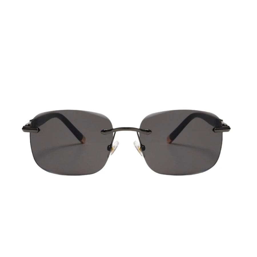 New Luxury Rimless Square Sunglasses for Men UV400 Vintage Trendy Small Frame Driving Fishing Sun Glasses