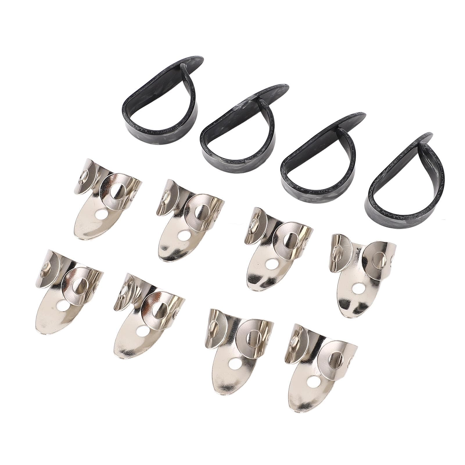 Finger Thumb Picks Set Adjustable Guitar Bass Accessories 8Pcs Stainless Steel for Finger Picks