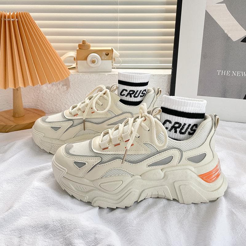 Women's Shoes Spring New Daddy Shoes Students Thick Bottom All-match Sports Shoes Casual Shoes Trend 40