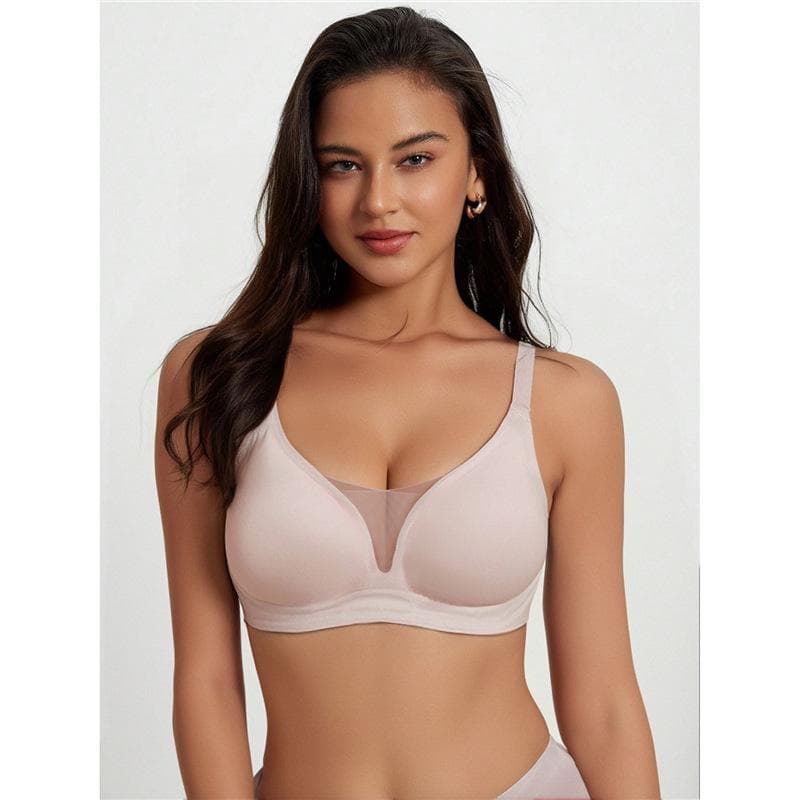 Women'S Seamless Wide Strap Bra, Top Style Without Underwire or Padding, Comfortable and Breathable, Suitable for Everyday Wear in For All Seasons S pink