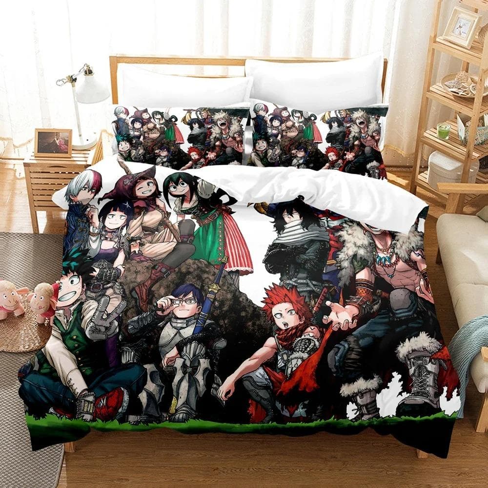 New My hero academia Bedding Set Single Twin Full Queen King Size Kawaii Bed Set Adult Kid Bedroom Duvet cover Sets 3D Anime 70x133cm 2pcs