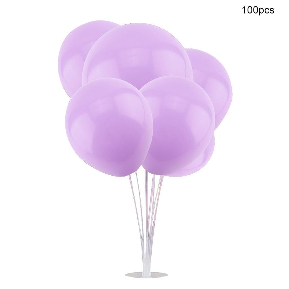 100pcs Colorful Round Wedding Birthday Party Latex Balloons Decoration ( Purple)