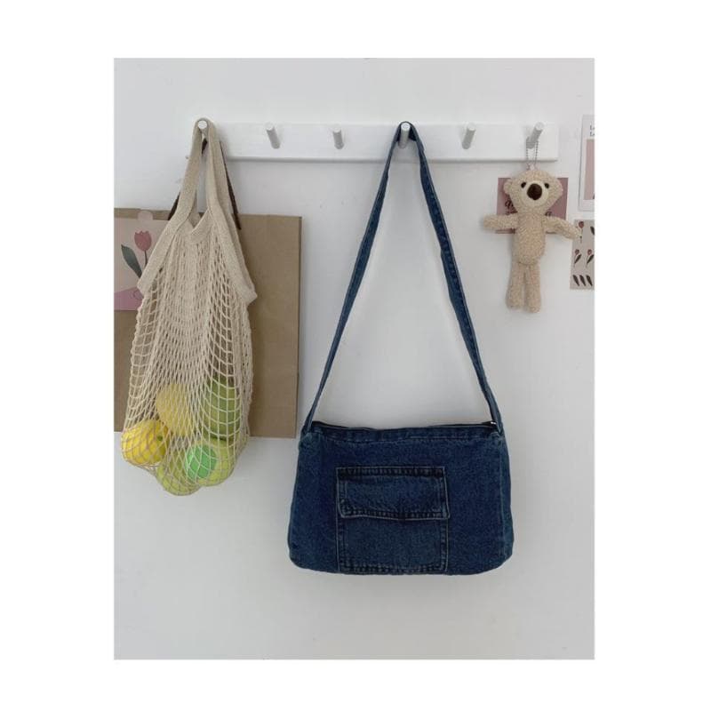 Denim Cloth Bag Women's Messenger Bag Simple Fashion Small Bag Student Shoulder Bag Versatile Canvas Bag one size