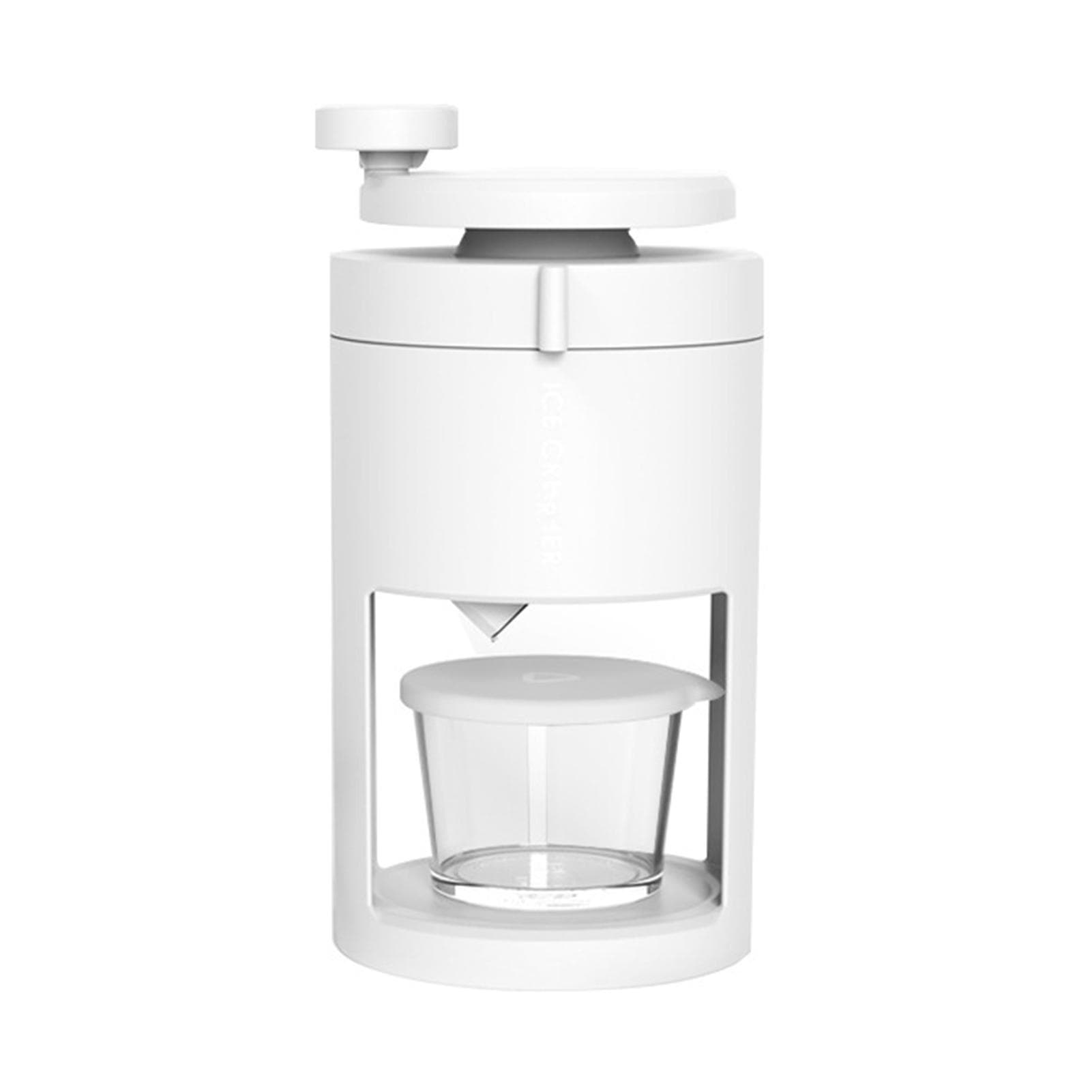 Shaved Ice Machine Manual Ice Shaver DIY Crushed Ice Maker Portable Snow Cone Machine with Ice Mold white