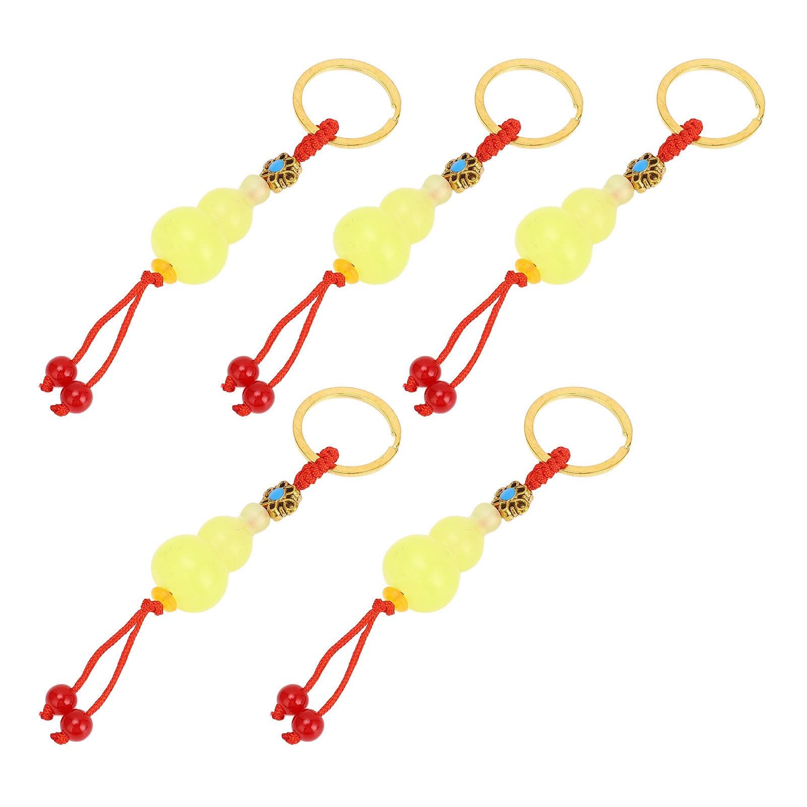 5Pcs Gourd Keychain Exquisite Craft Sturdy Multifunctional Stylish Look Gourd Key Ring for