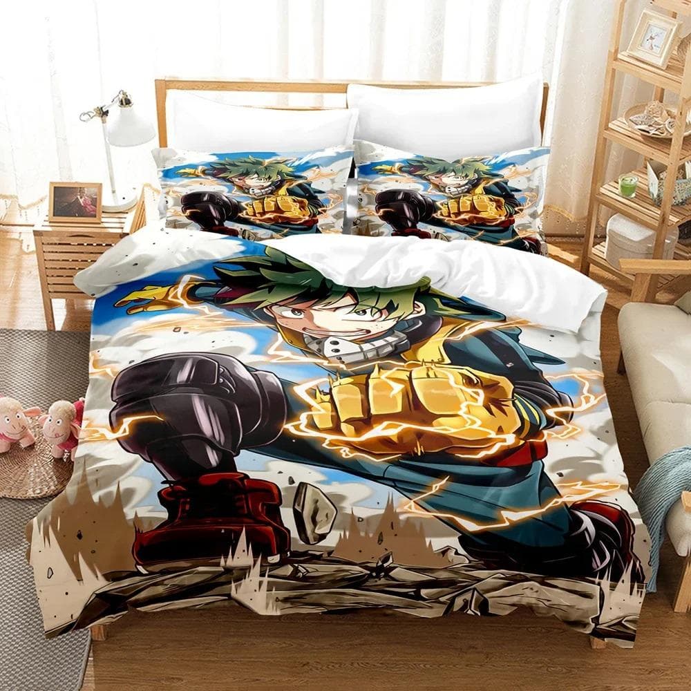 New My hero academia Bedding Set Single Twin Full Queen King Size Kawaii Bed Set Adult Kid Bedroom Duvet cover Sets 3D Anime US Twin 173x218cm