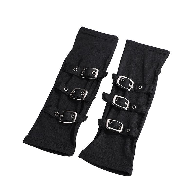 Women Fashion Wrist Mitten Half Finger Punk Hip Hop Party Gloves Unisex Black Gothic Fingerless Gloves black