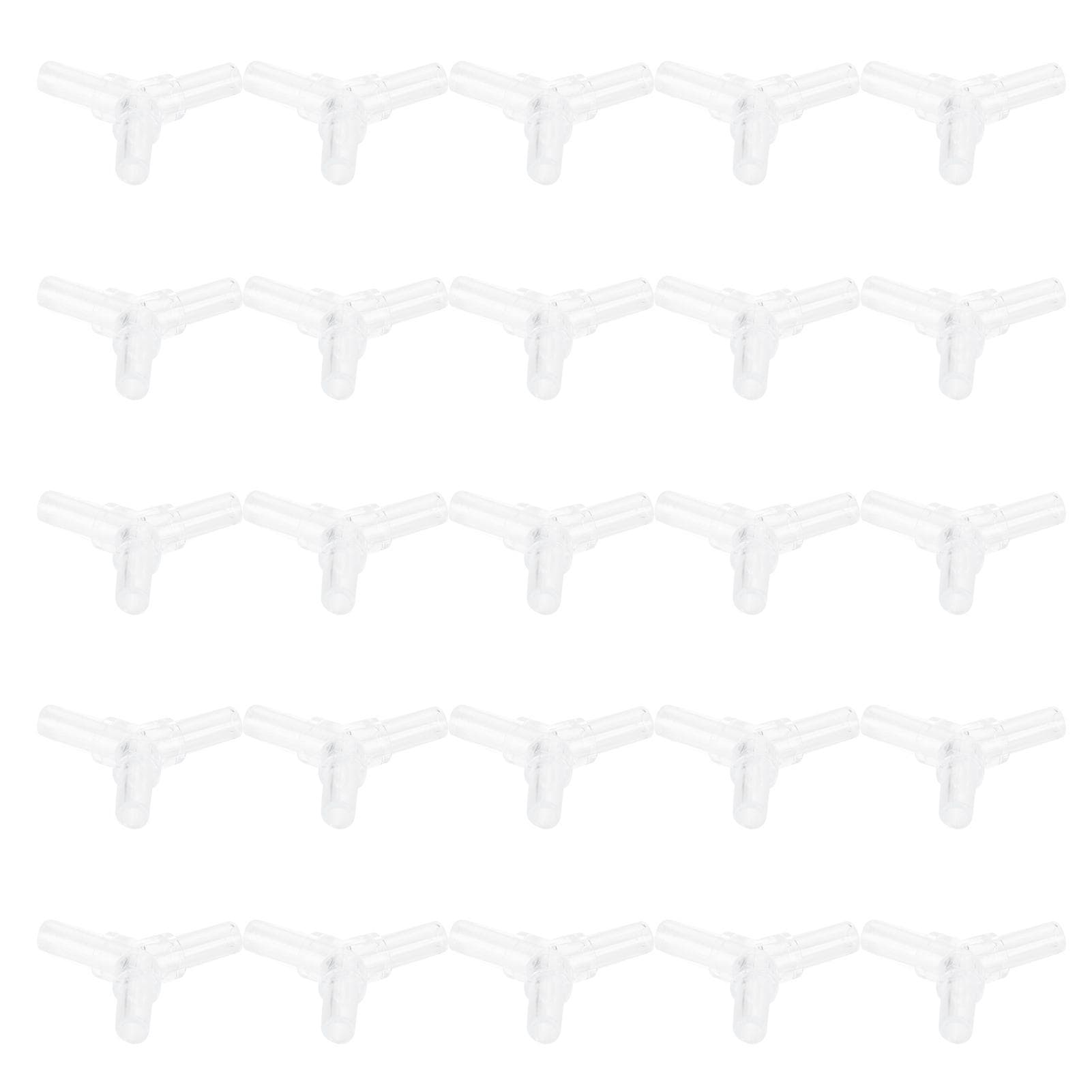 30pcs 4MM Aquarium Fish Tank  Air Tubing Splitter L Shape 3 Way 4 Way Adapter ConnectorCrystal 4