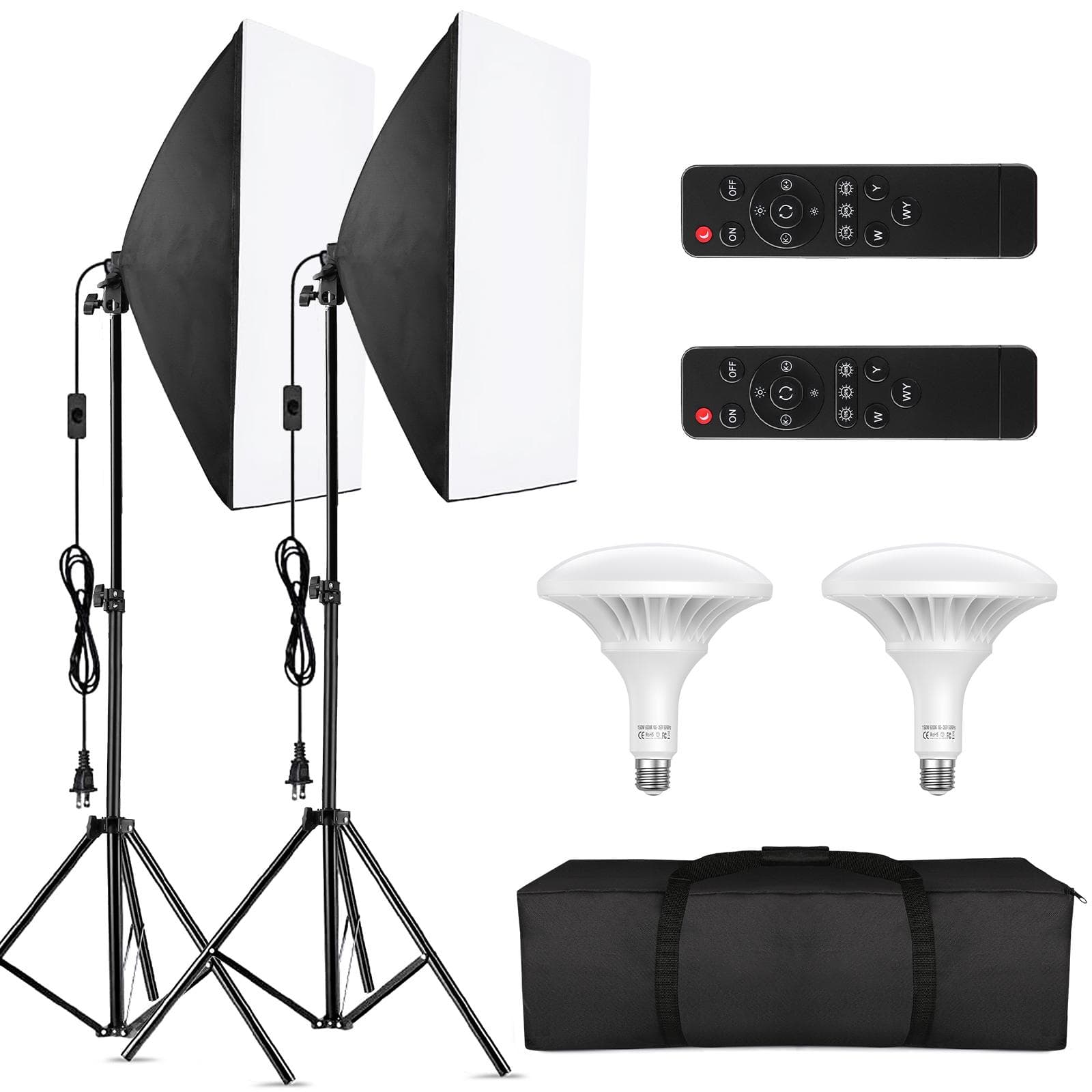 Andoer Professional Studio Photography Softbox LED Light Kit with 20*28 Inch Softbox * 2 + US Plug