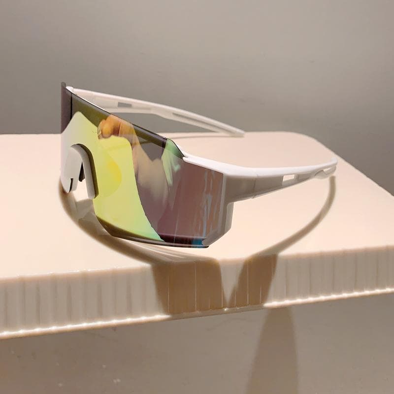 KAMMPT Trendy Mirror Sunglasses Ultralight Oversize Black Sun Shades for Women Men Cycling Hiking as picture shows