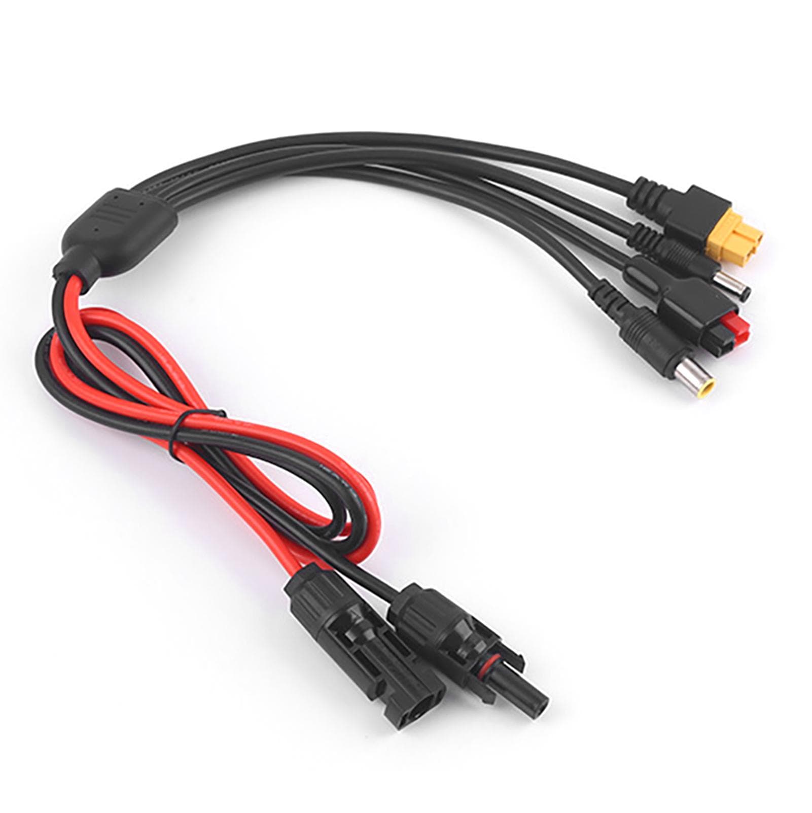 Solar Panel Extension Cable 4 in 1 DC5521 7909 XT60 Female Connector Photovoltaic Cord PV Wire 30A