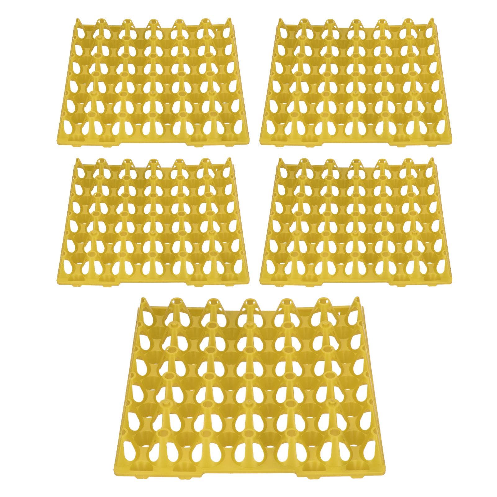 5PCS Plastic Egg Flats 30 Cell Egg Crates Holder Tray for Storage Transportation Home Farm yellow