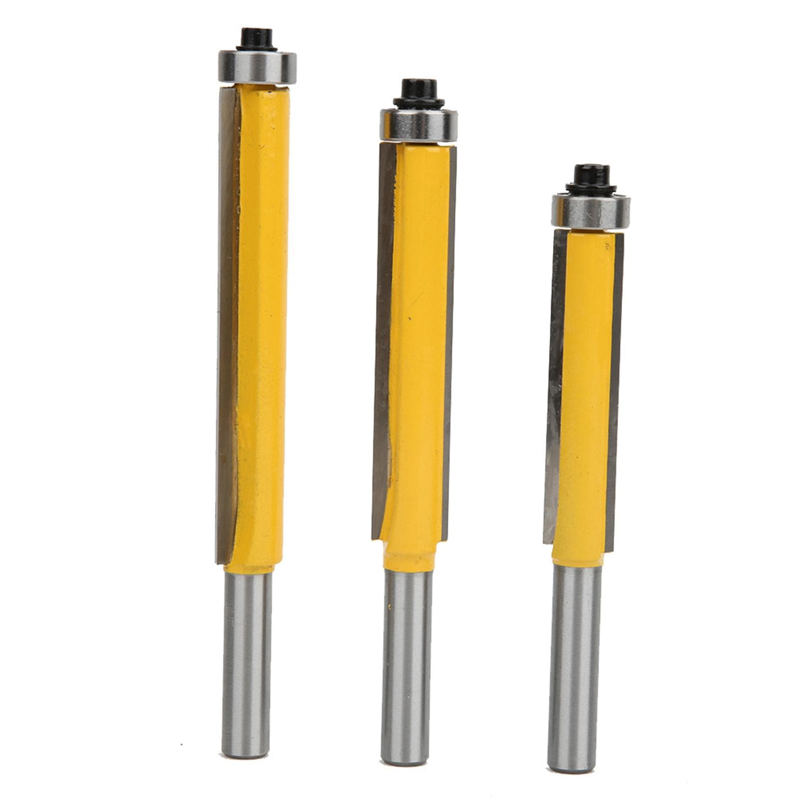 3PCS 8mm Shank Woodworking Milling Cutter Trimming Router Bit with Bearing