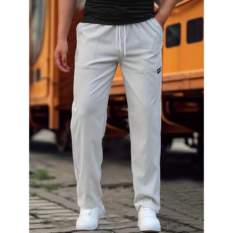 Men's Straight Jogging Pants, Casual Waist Drawstring Thin Sweatpants Spring And Summer XXL grey