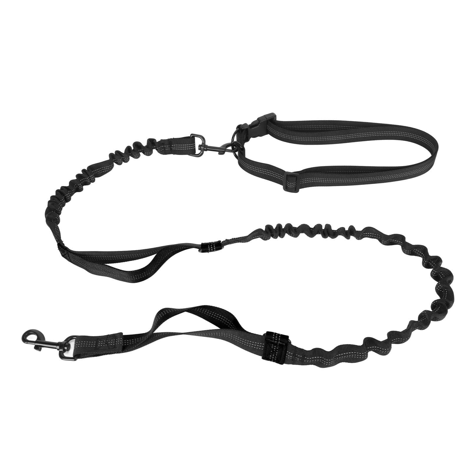 Heavy Duty Bungee Dog Leash Shock Absorbing Elastic Dog Leash Rope with 2 Padded Handles for Large black