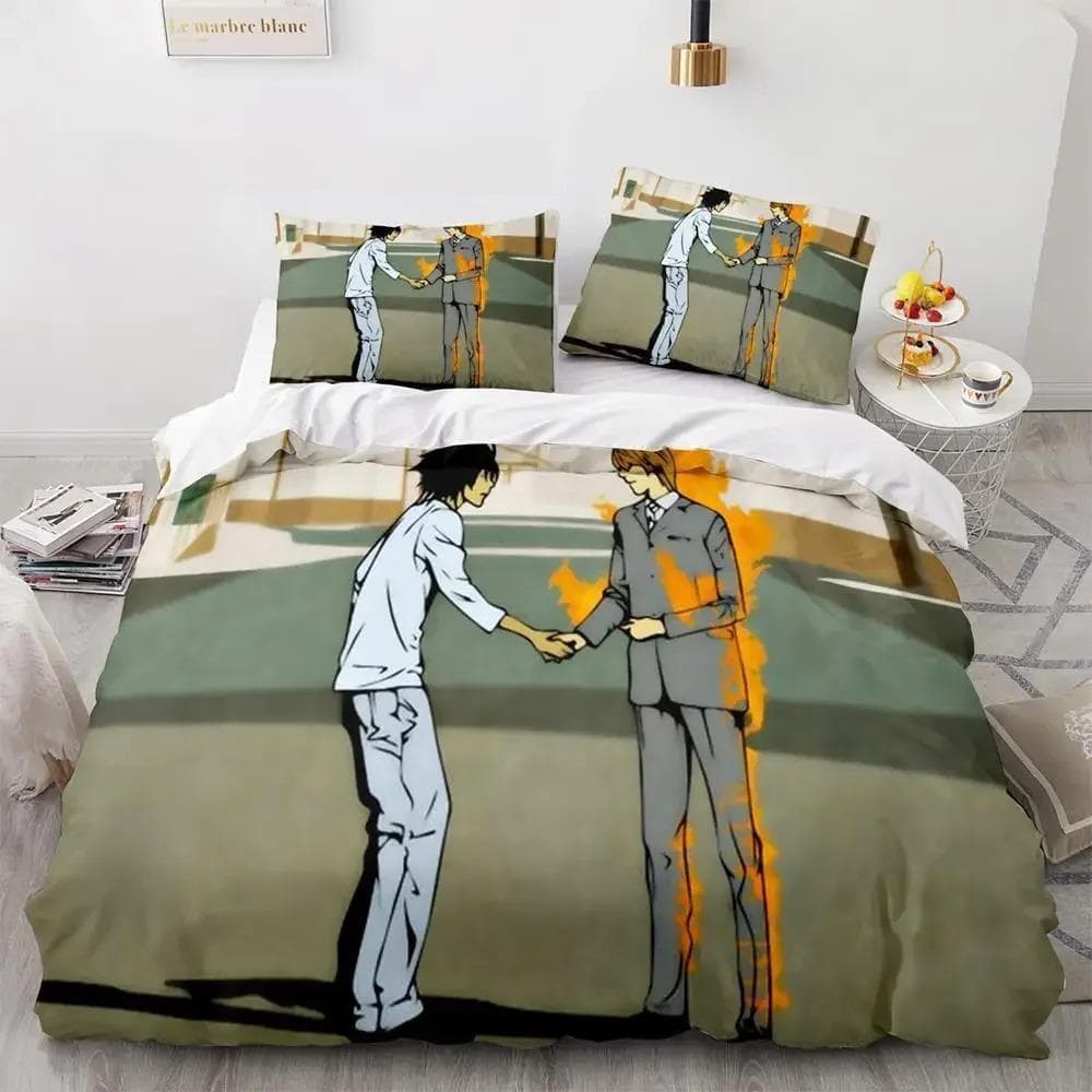 Death Note Bedding Set Single Twin Full Queen King Size Bed Set Adult Kids Bedroom Duvet cover Sets 3D Print Anime Death Note AU Single 140x210cm